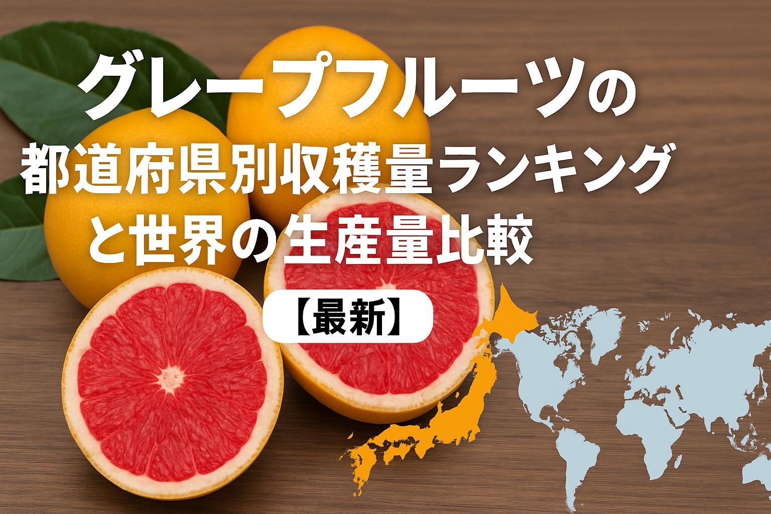 グレープフルーツの都道府県別収穫量ランキングと世界の生産量比較【最新】