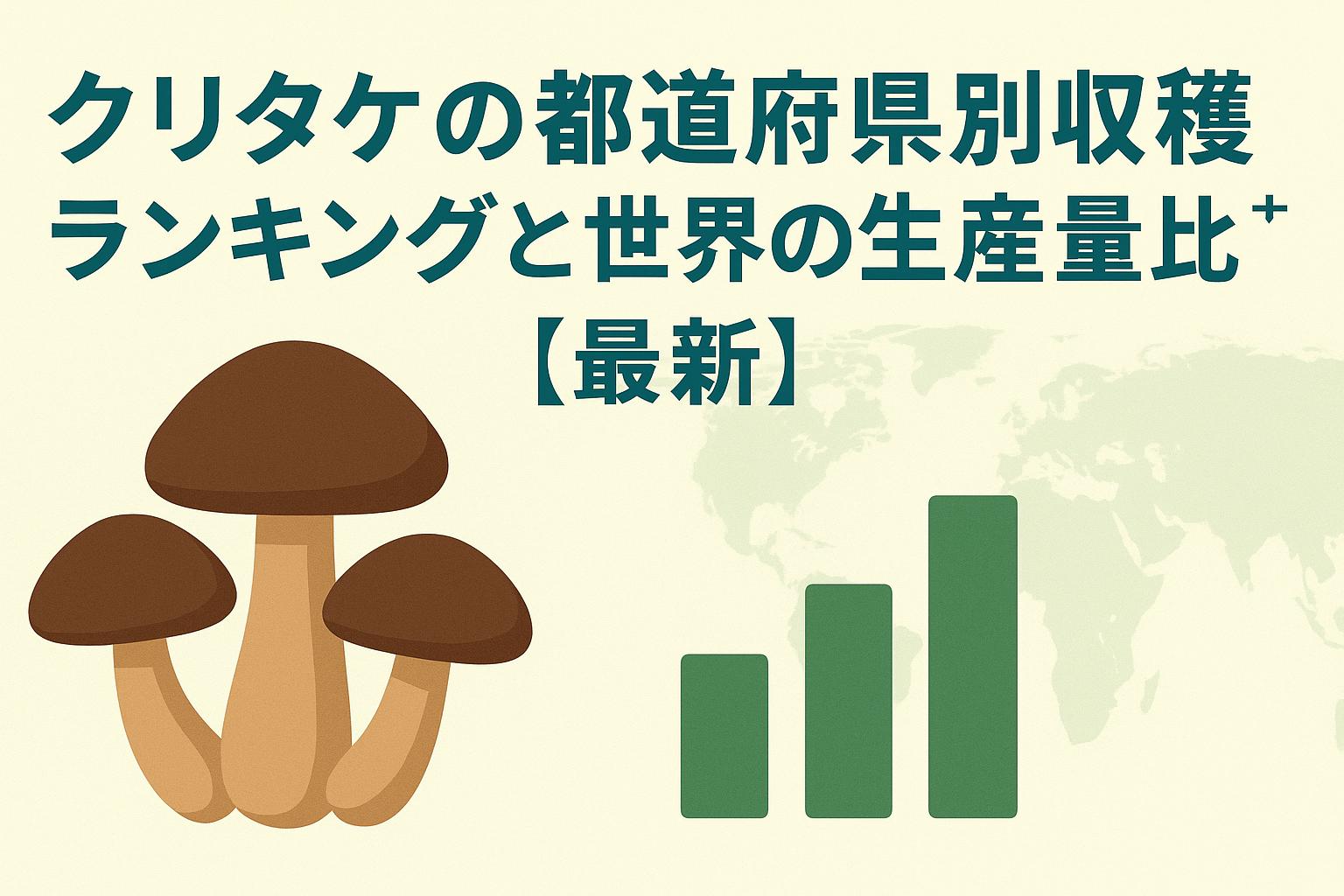 クリタケの都道府県別収穫量ランキングと世界の生産量比較【最新】