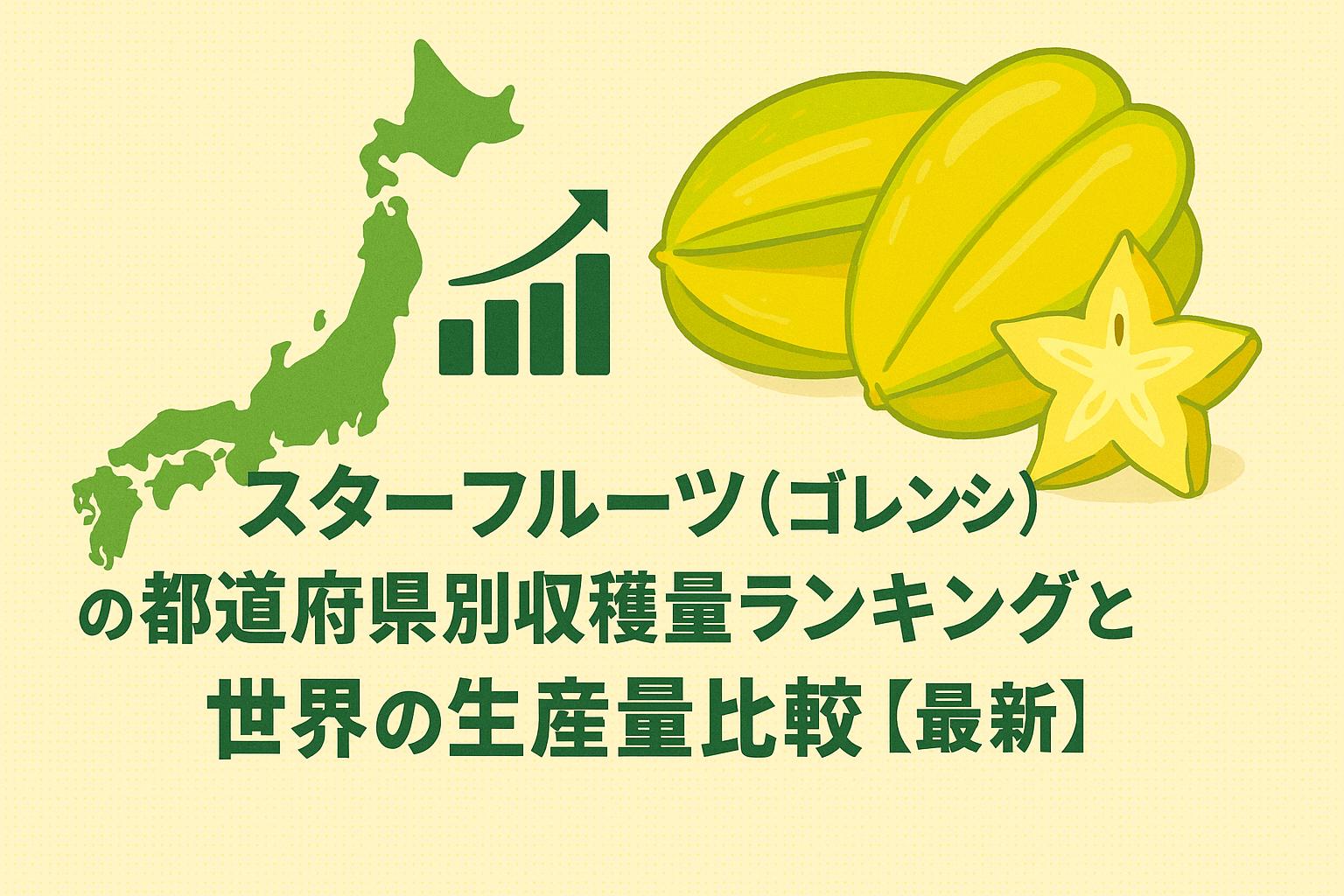 スターフルーツ（ゴレンシ）の都道府県別収穫量ランキングと世界の生産量比較【最新】