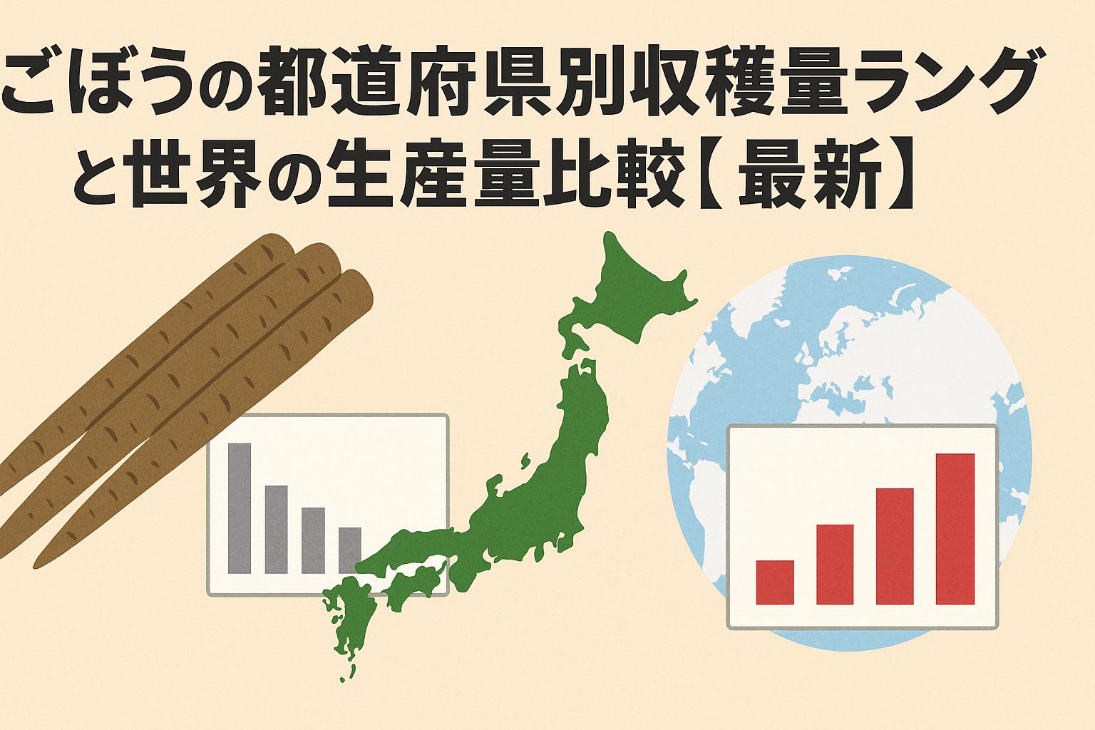 ごぼうの都道府県別収穫量ランキングと世界の生産量比較【最新】