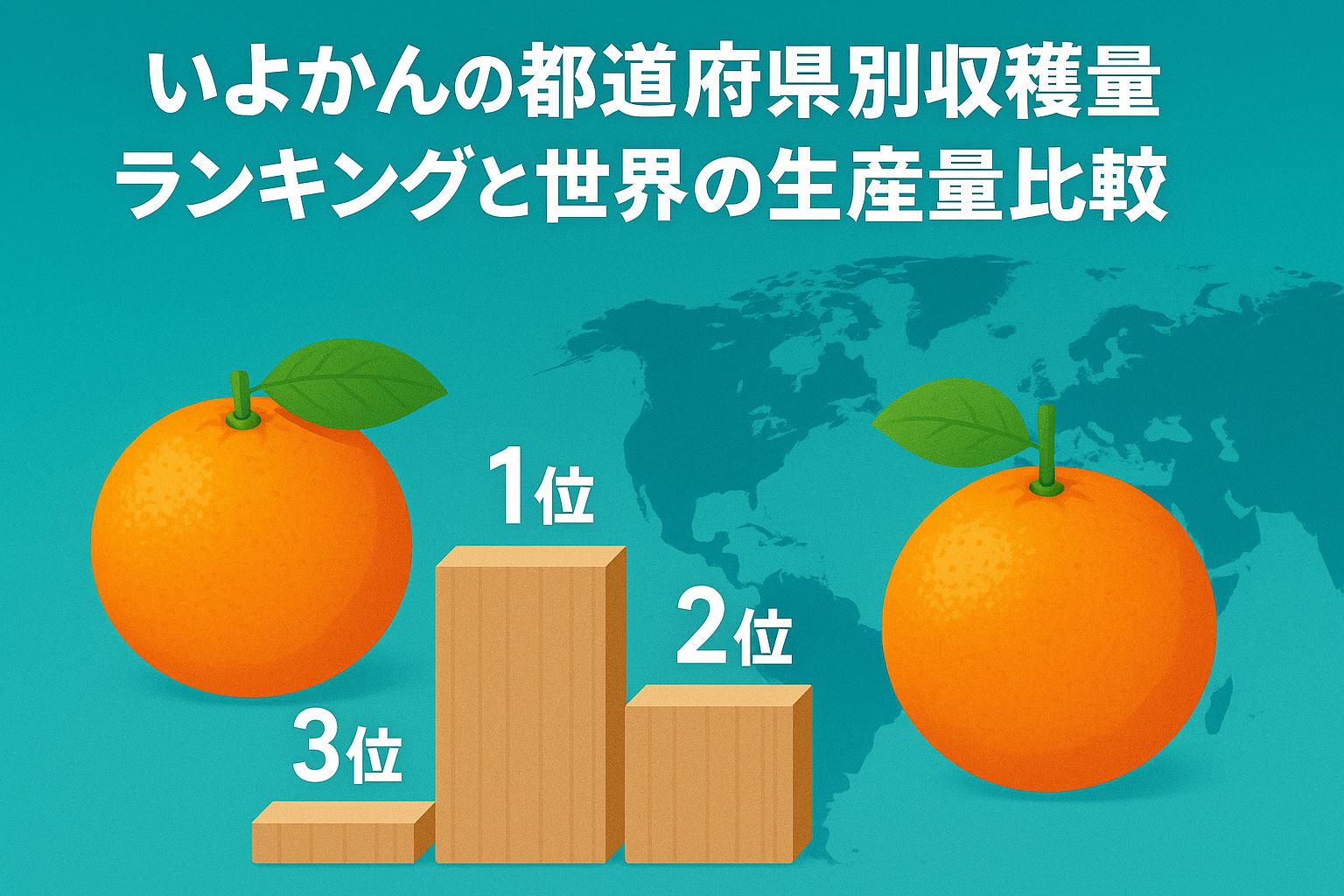 いよかんの都道府県別収穫量ランキングと世界の生産量比較【最新】