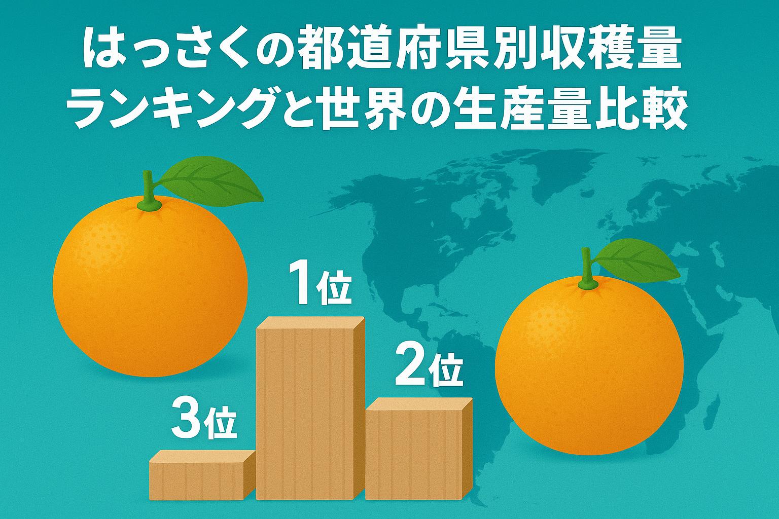 はっさくの都道府県別収穫量ランキングと世界の生産量比較【最新】