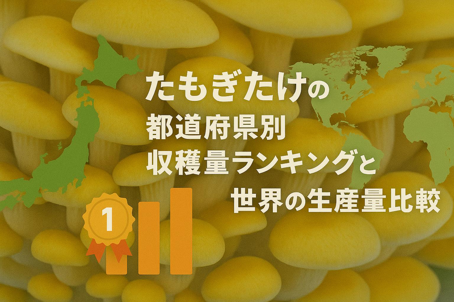 たもぎたけの都道府県別収穫量ランキングと世界の生産量比較【最新】