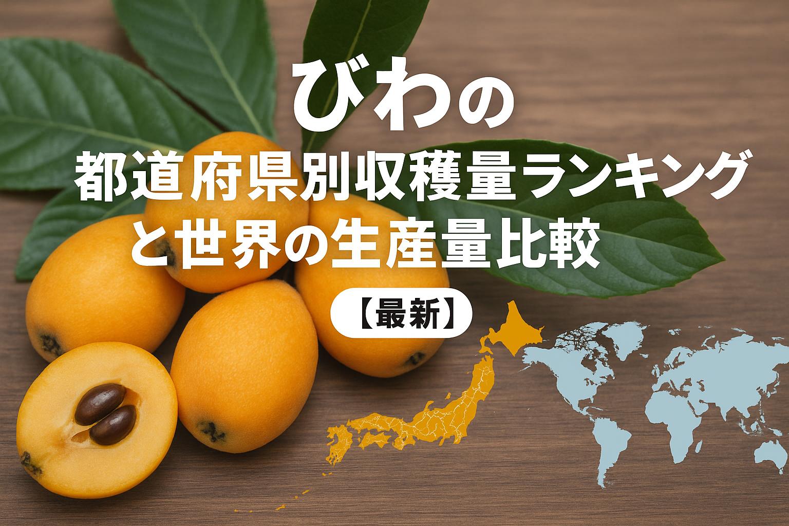 びわの都道府県別収穫量ランキングと世界の生産量比較【最新】