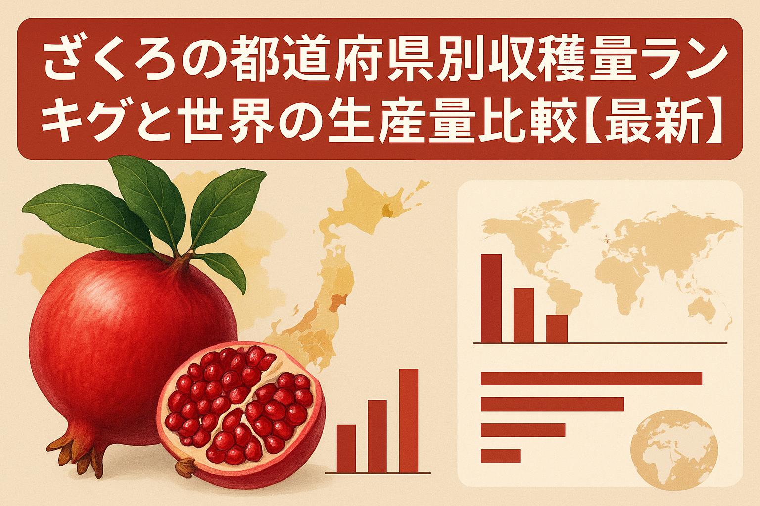 ざくろの都道府県別収穫量ランキングと世界の生産量比較【最新】